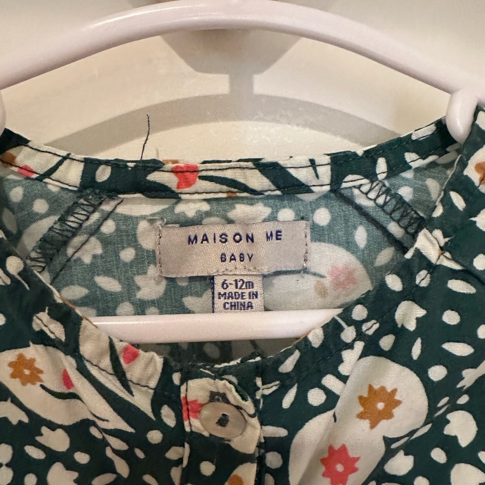 Maison Me Leaves and Ivory Dress and Bloomers Set, 6-12 M - Picture 6 of 7